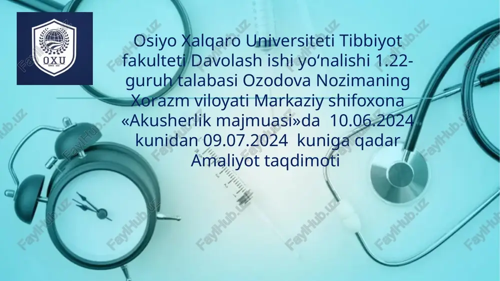 akusherlik majmuasi — PPTX