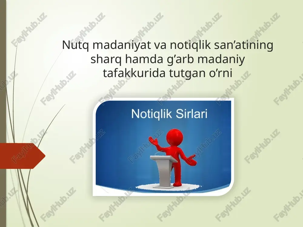 nutqmadaniyat va notiqlik san'ati — PPTX
