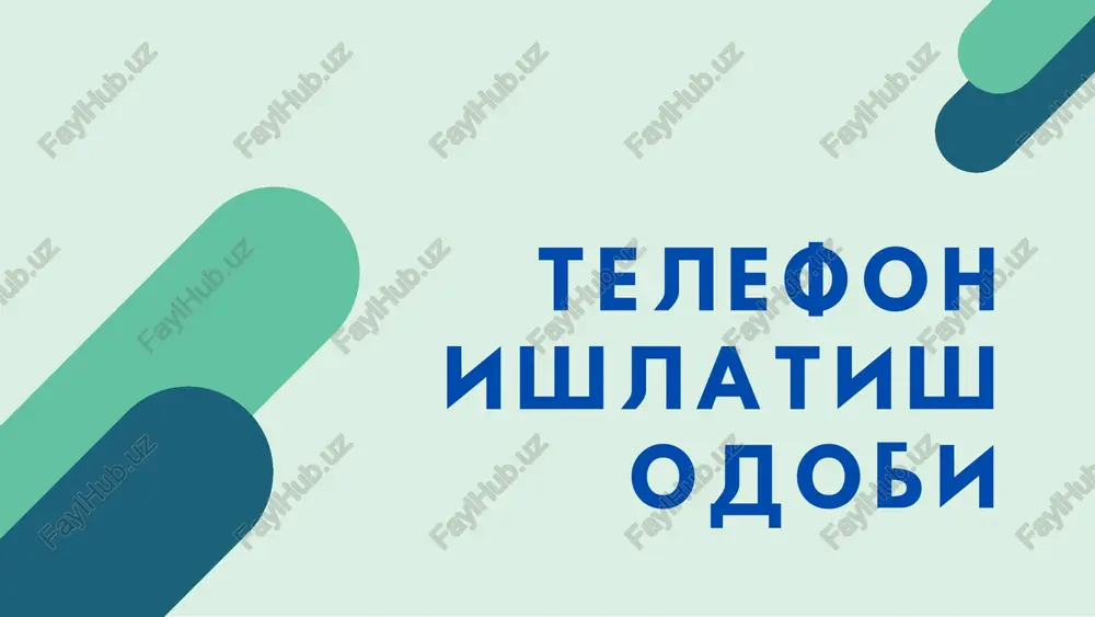 telefon ishlatish odobi — PDF