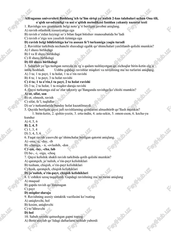 ona tili, o`qish savodxonligi va uni o`qitish metodikasi — DOCX