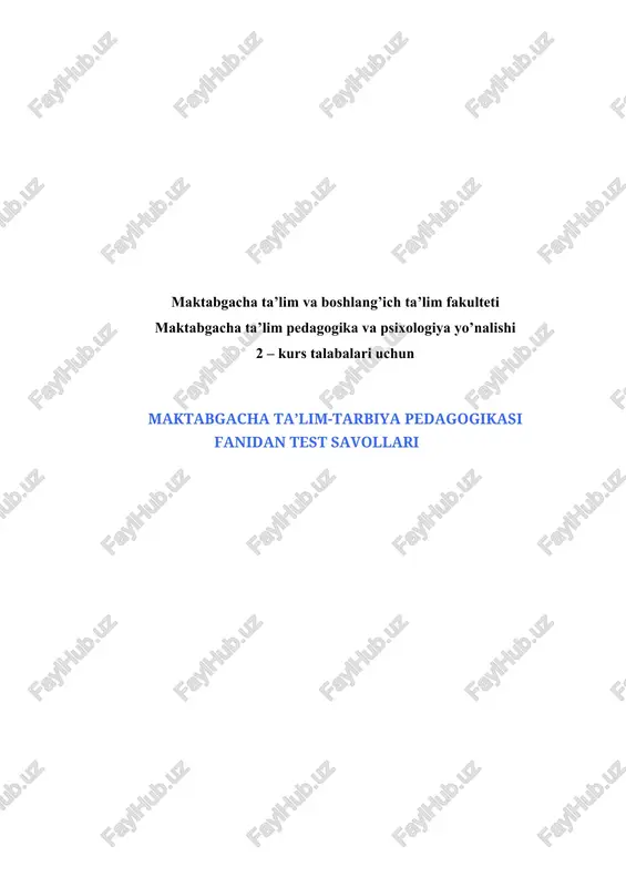 maktabgacha ta'lim-tarbiya pedagogikasi — DOCX
