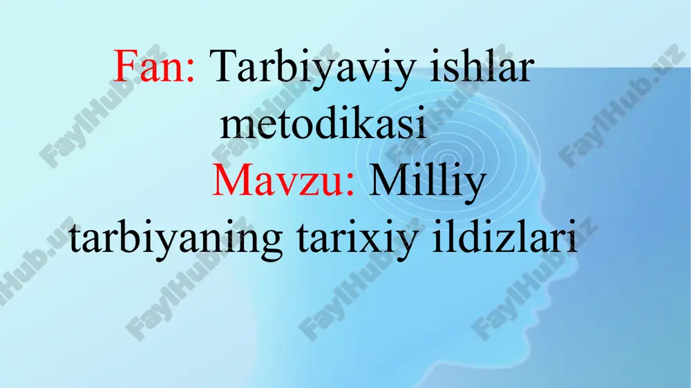 tarbiyaviy ishlar metodikasi — PPT