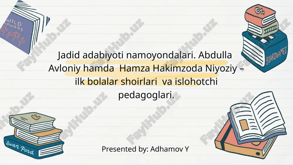 jadid adabiyoti namoyondalari — PPTX