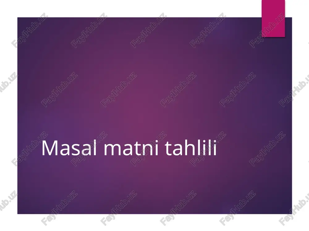 masalmatni tahlili — PPTX