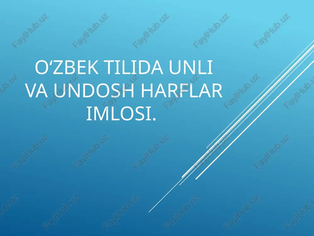 o‘zbektilida unli va undosh harflarim losi — PPTX
