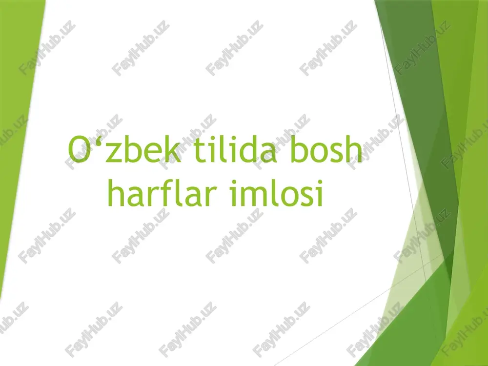 o‘zbek tilida bosh harflar imlosi — PPTX