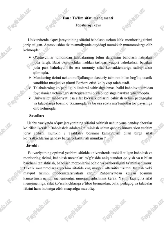 ta’lim sifati menejmenti — DOCX