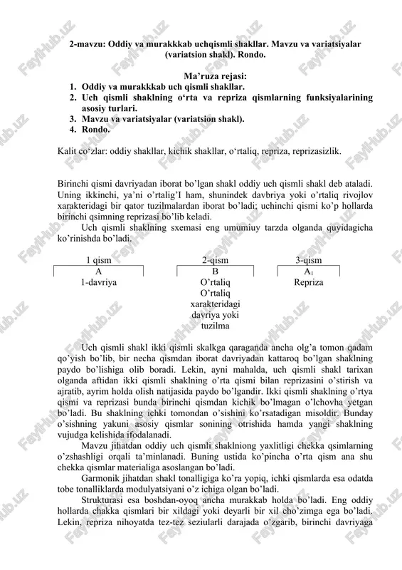 oddiy va murakkkab uchqismli shakllar — DOCX