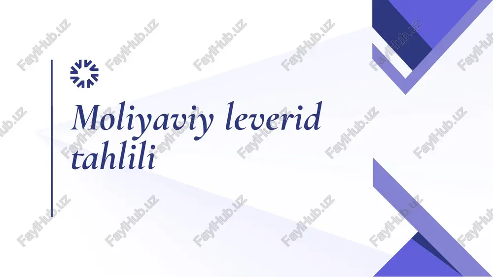 moliyaviy leverid tahlili — PPTX