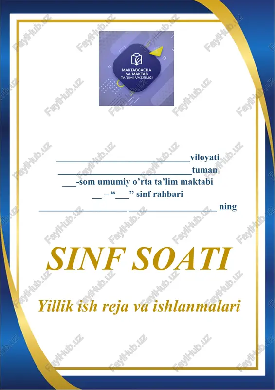 sinf soatlari ishlab chiqilgan uslubiy qo’llanma — DOC