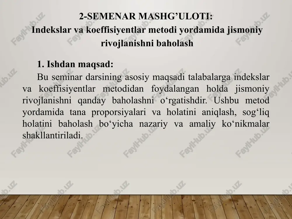 2-semenar mashg’uloti — PPTX