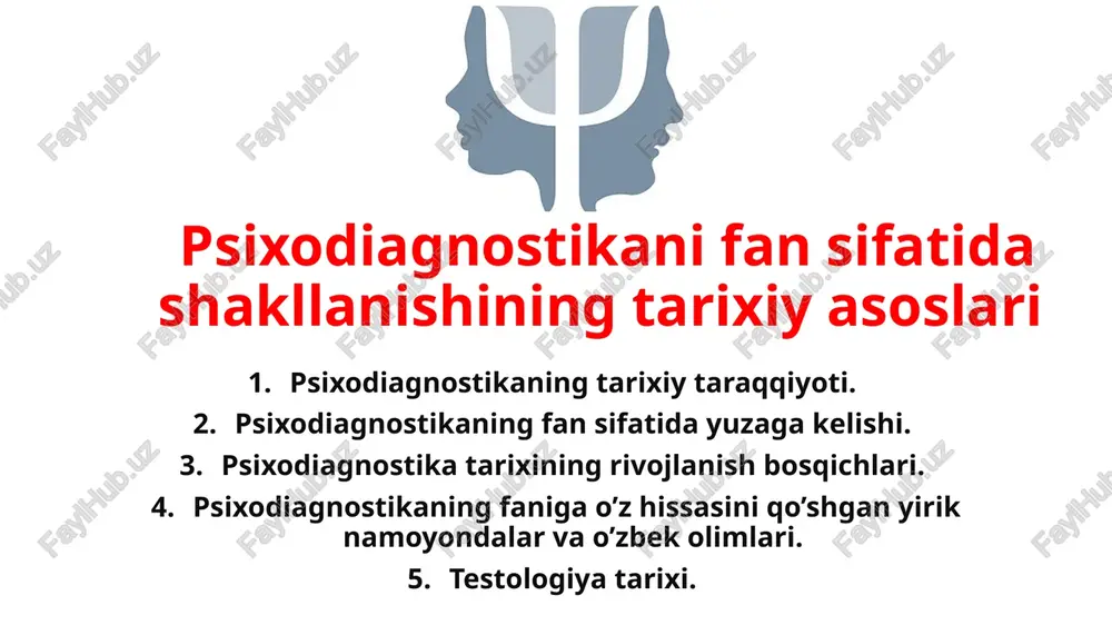 psixodiagnostika va eksperimental psixologiya — PPTX