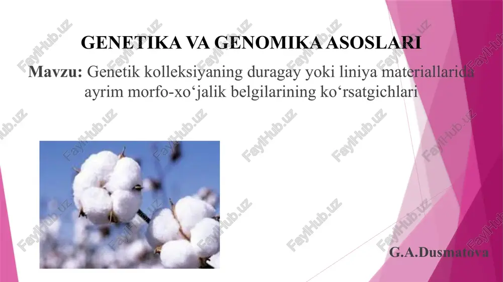 genetika va genomika asoslari — PPTX