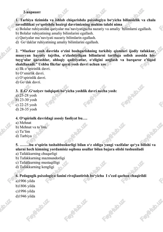 mazkur yosh davri uchun xos — DOCX