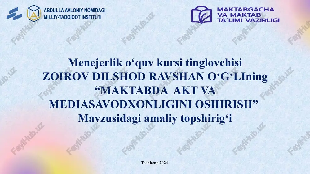 menejerlik o‘quv kursi — PPTX