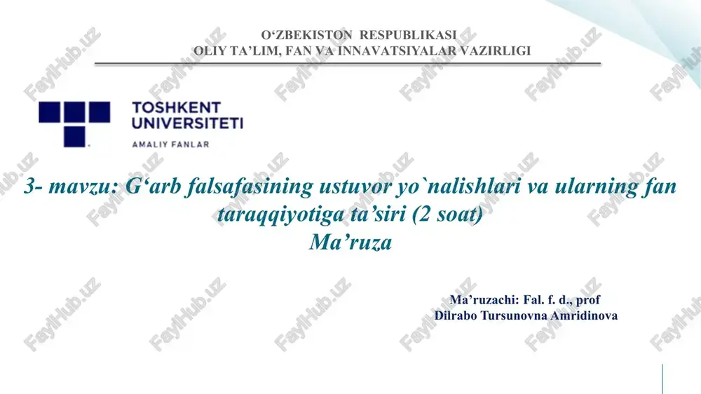 g‘arbfalsafa ta'limi — PPTX