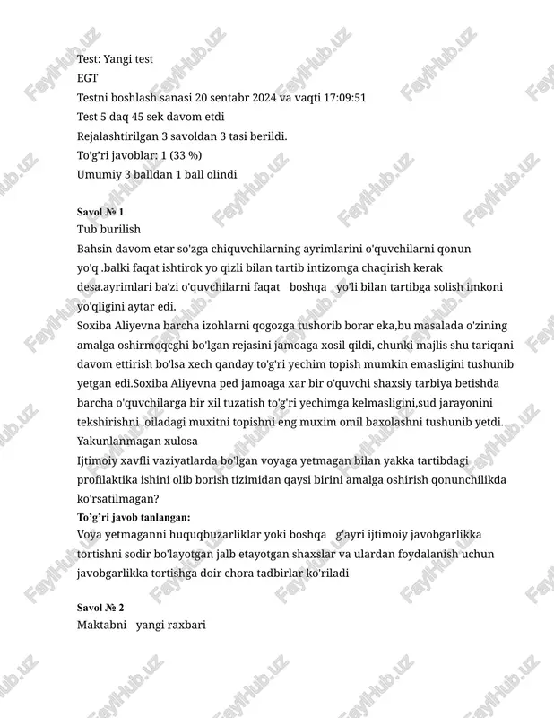 test: yangi test — DOC
