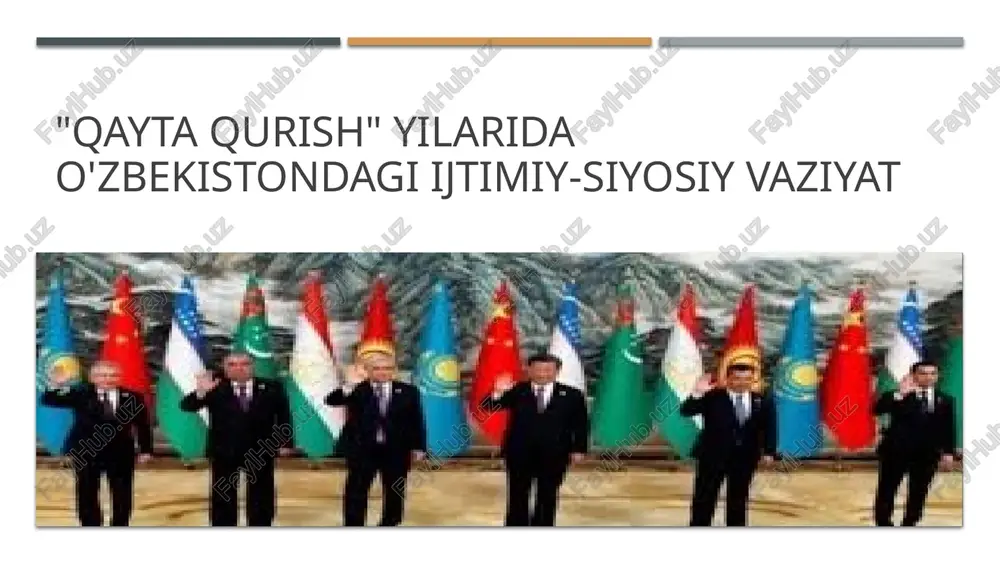 qayta qurish yilarida o'zbekistondagi ijtimiy-siyosiy vaziyat — PPTX