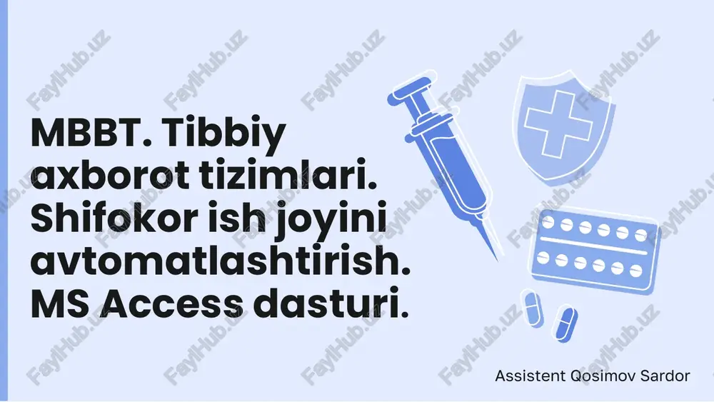 ms access dasturi va uni o’rganish — PPTX