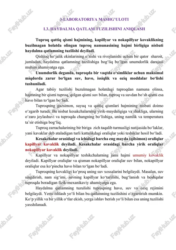 haydalma qatlam tuzilishini aniqlash — DOCX