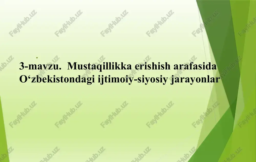 mustaqillikga erishish jarayonlar — PPTX