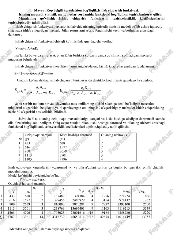 ishlab chiqarish funktsiyasi — DOCX