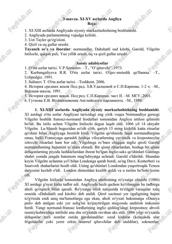 xi-xv asrlarda angliya — DOCX