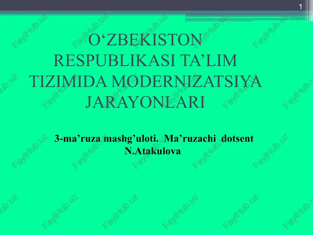 o‘zbekiston respublikasi“ta’lim to‘g‘risida”gi qonuni — PPT