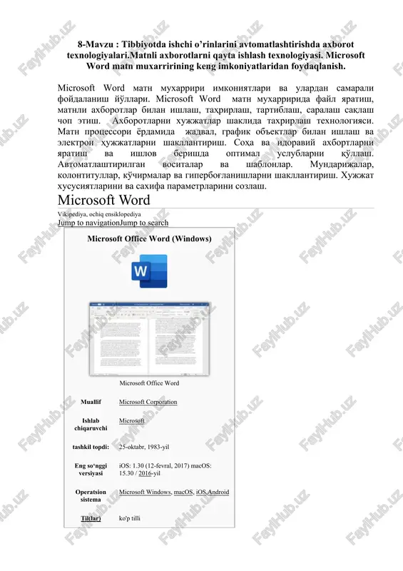 microsoft word — DOCX