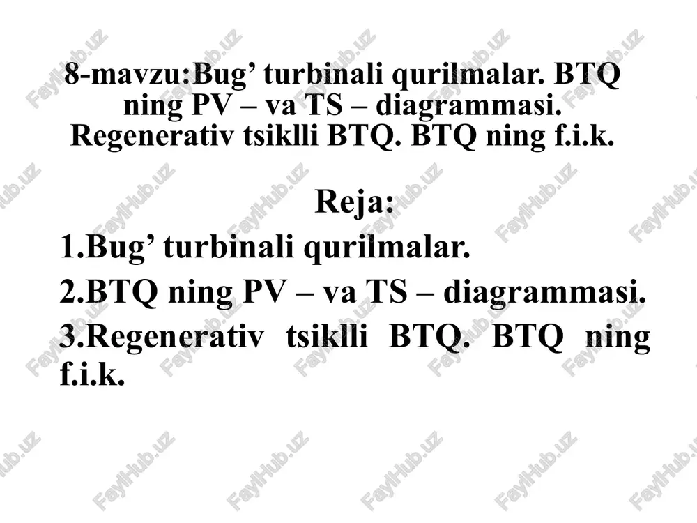 bug’ turbinali qurilmalar — PPTX