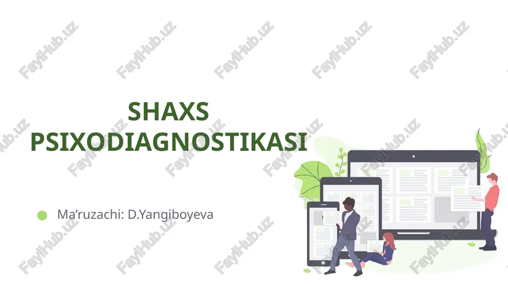 shaxs psixodiagnostikasi — PPTX