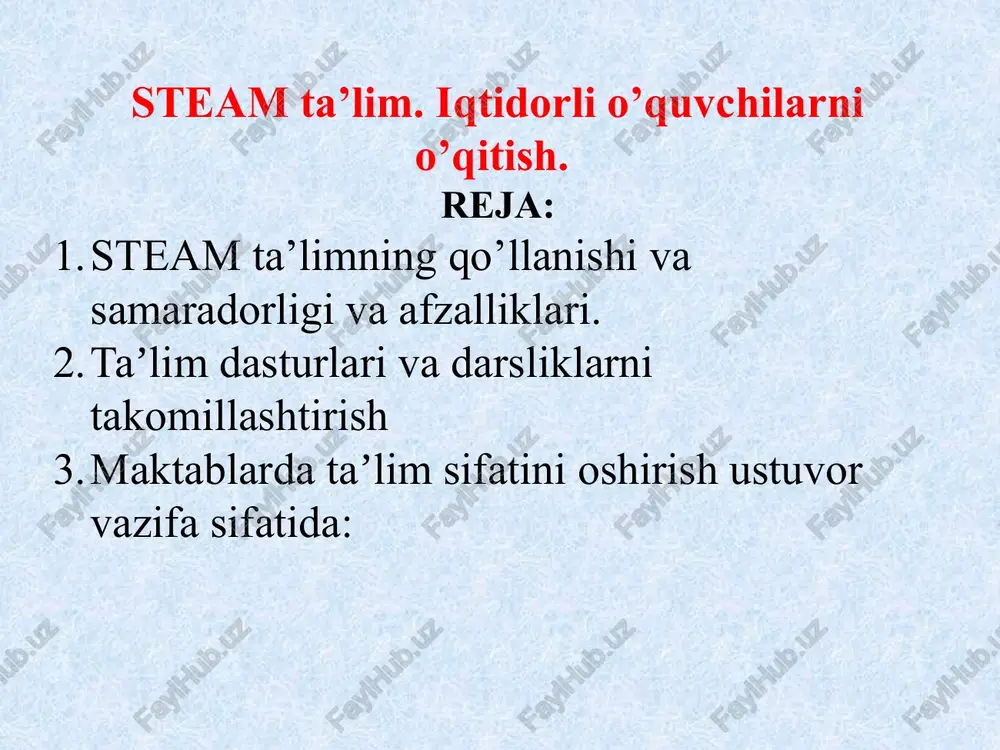 steam ta’lim — PPTX
