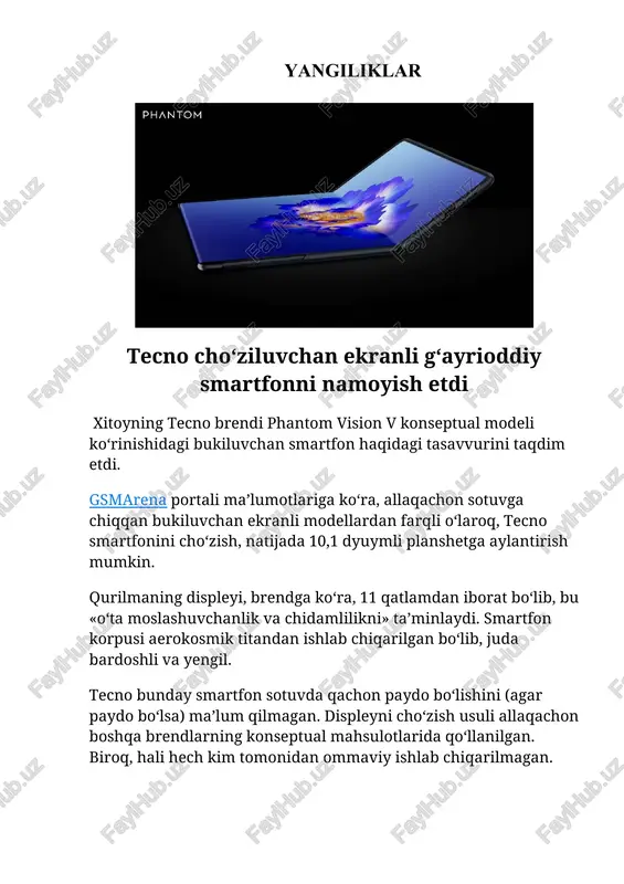 tecno phantom vision v — DOCX