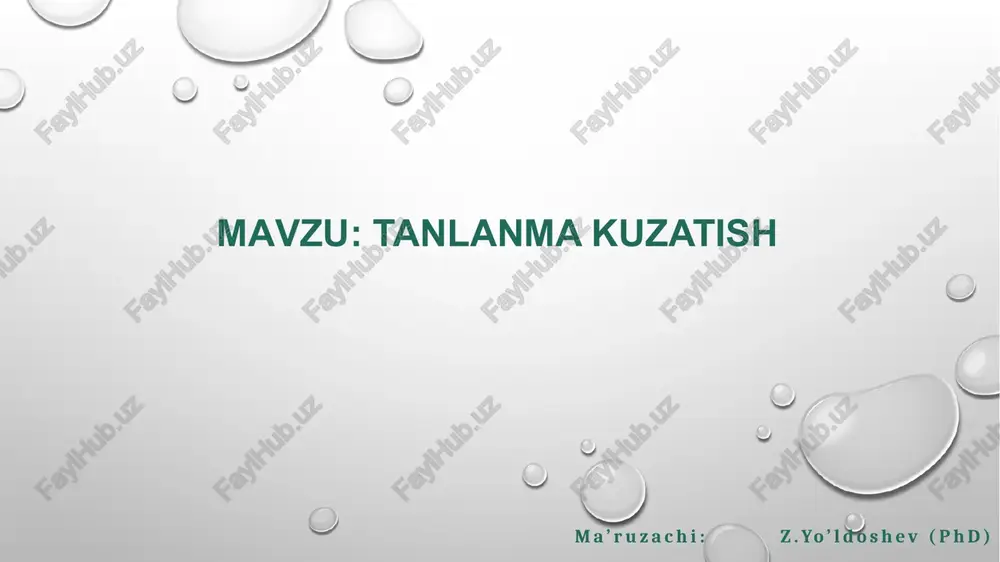 tanlanmakuzatish — PPTX