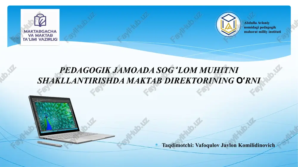 maktab direktorining o‘rni — PPTX