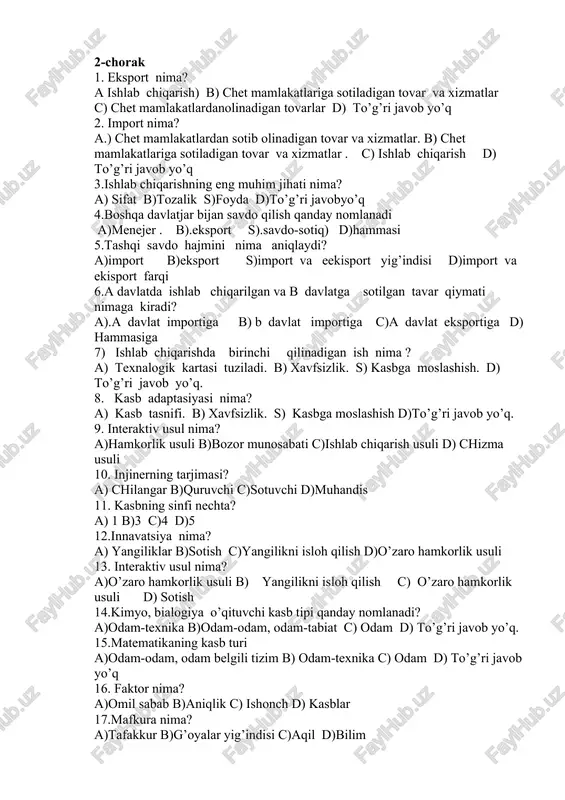 eksport va import — DOCX