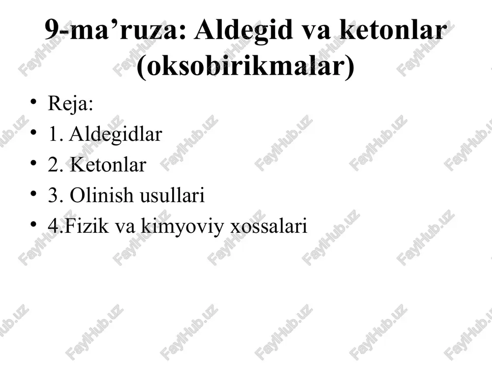 aldegidlar va ketonlar — PPTX