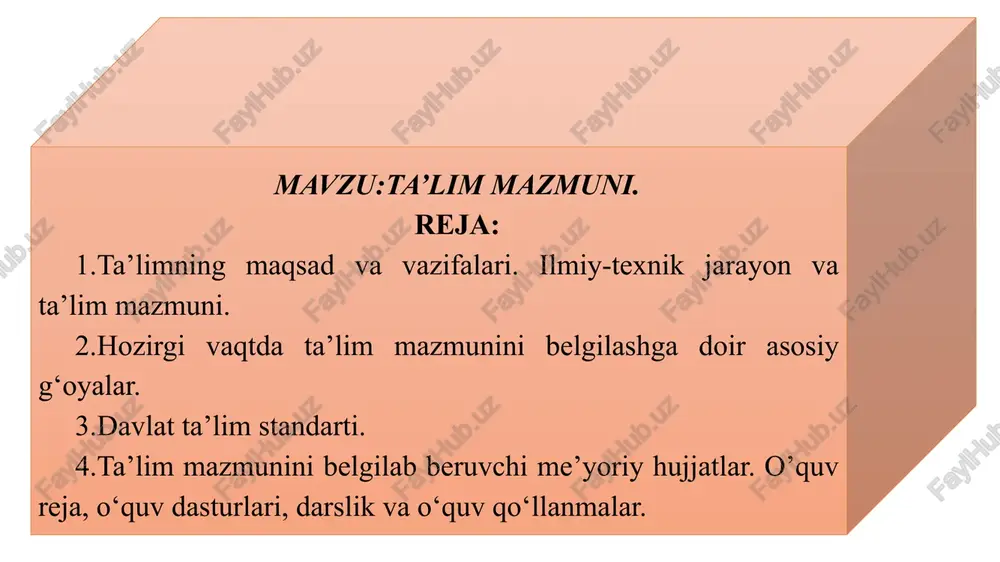 ta'lim mazmuni — PPTX