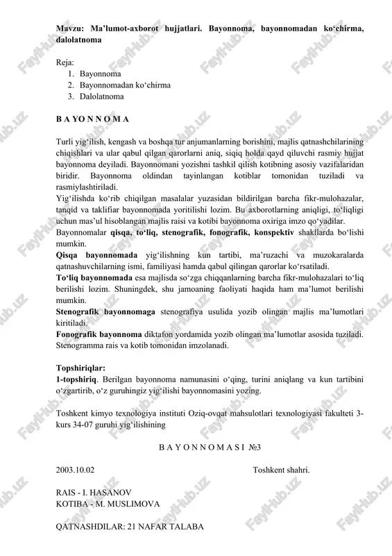 ma’lumot-axborot hujjatlari — DOCX