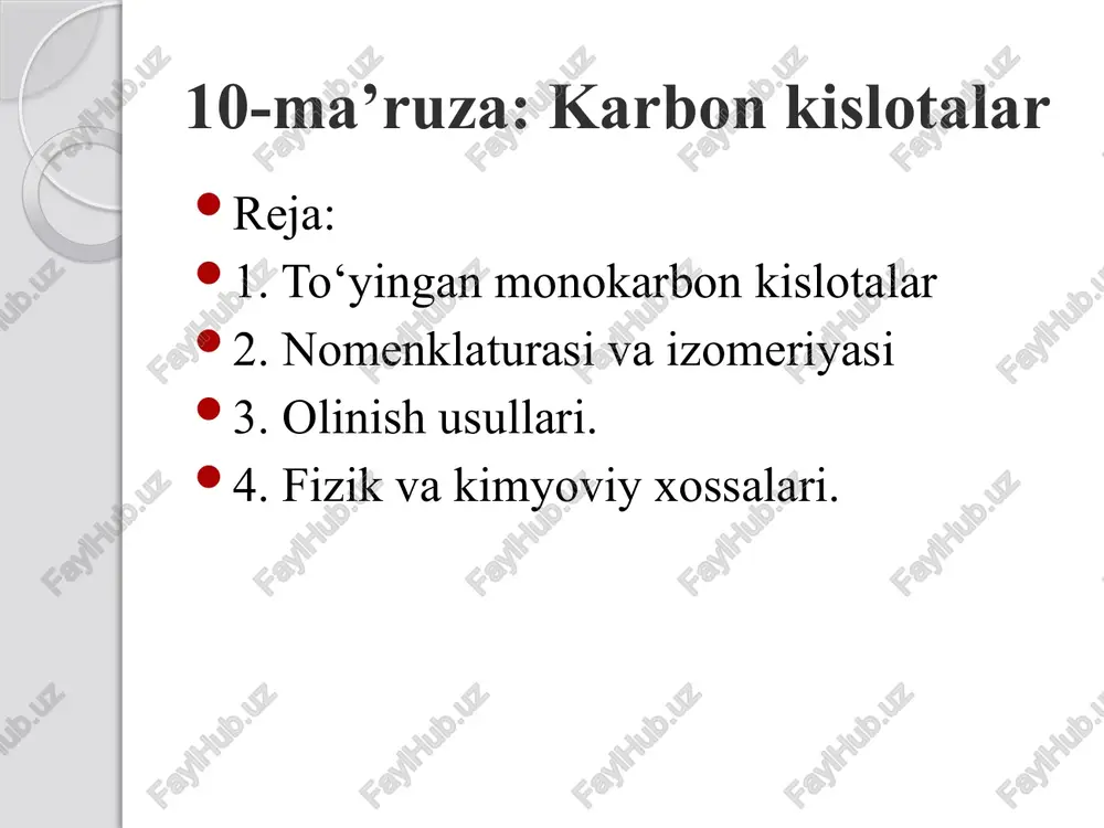 karbonkislotalar — PPTX