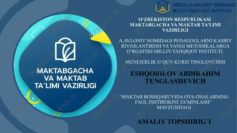 "amaliy topshirig'i" — PPTX