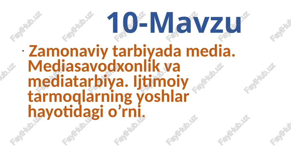 zamonaviy tarbiyada media — PPTX