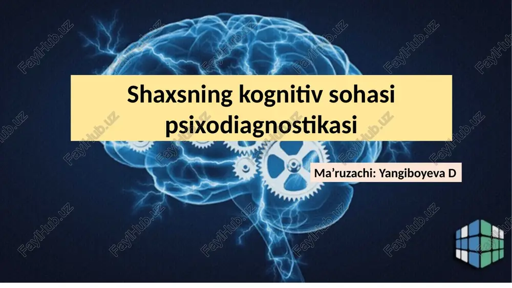 shaxsning kognitiv sohasi psixodiagnostikasi — PPTX
