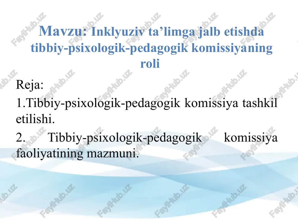 tibbiy-psixologik-pedagogik komissiya — PPTX