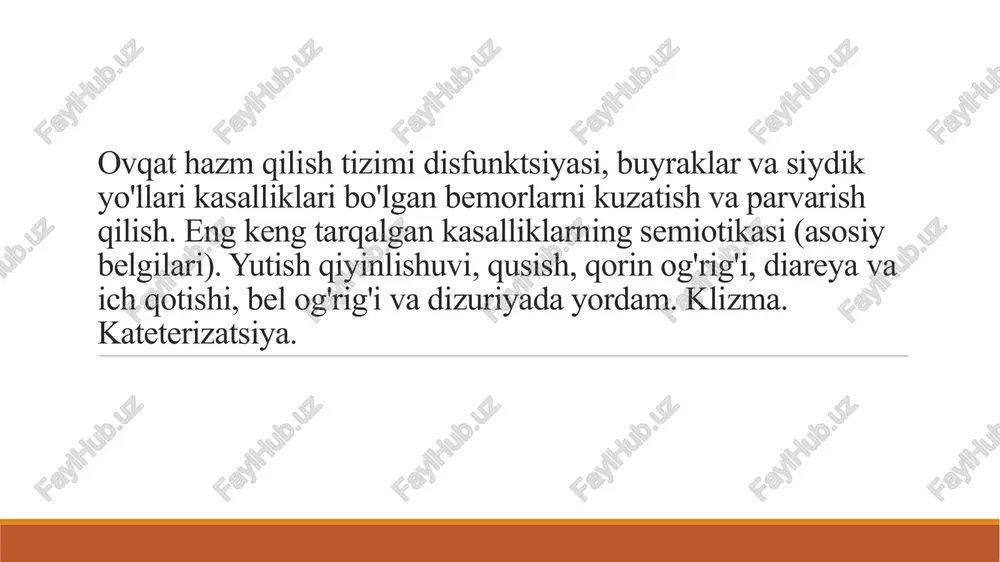 ovqathazm qilish tizimi disfunktsiyasi — PPTX