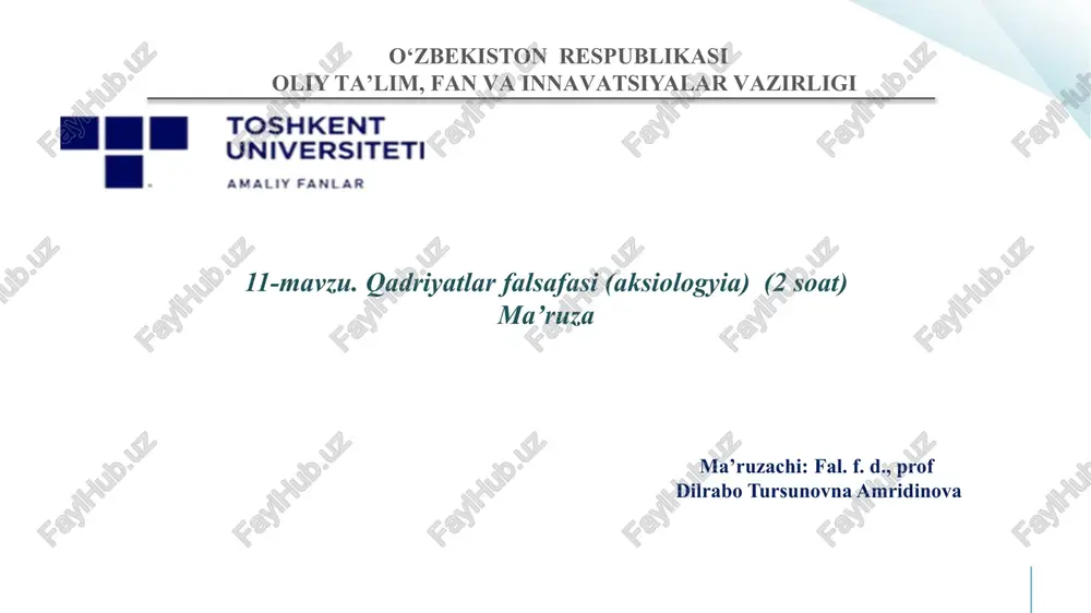 qadriyatlarfalsafasi(aksiologyia) — PPTX