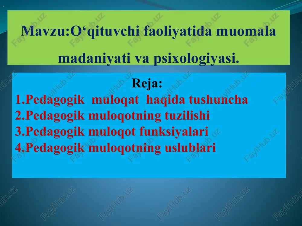 pedagogik muloqot — PPTX