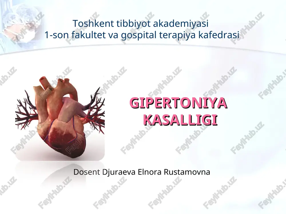 gipertoniya kasalligi ta’rifi — PPT