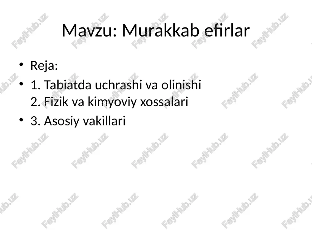 murakkab efirlar — PPTX