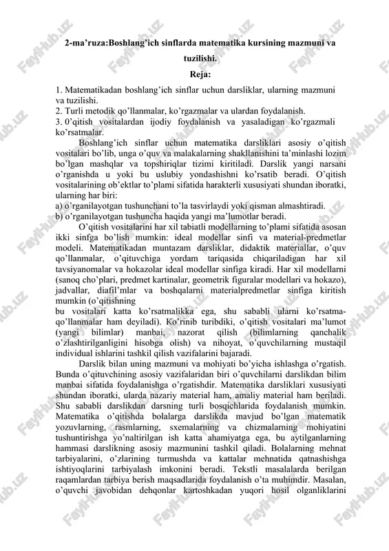 matematika darsliklari — DOC